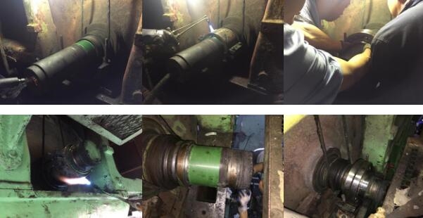 碳納米聚合物材料修復(fù)烘缸軸承位磨損的案例