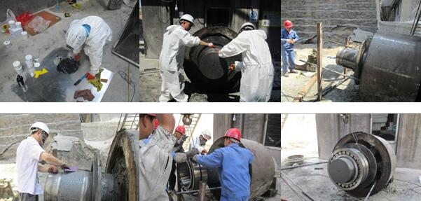 在線修復旋窯托輪軸承位磨損的詳細步驟